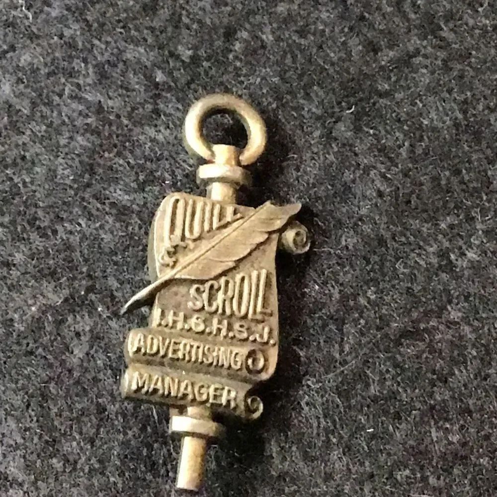Vintage LGB, sterling quill and scroll brooch